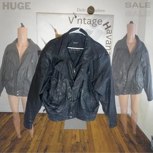 Vintage Motorcycle leather heavy weight, Wilson jacket size XL